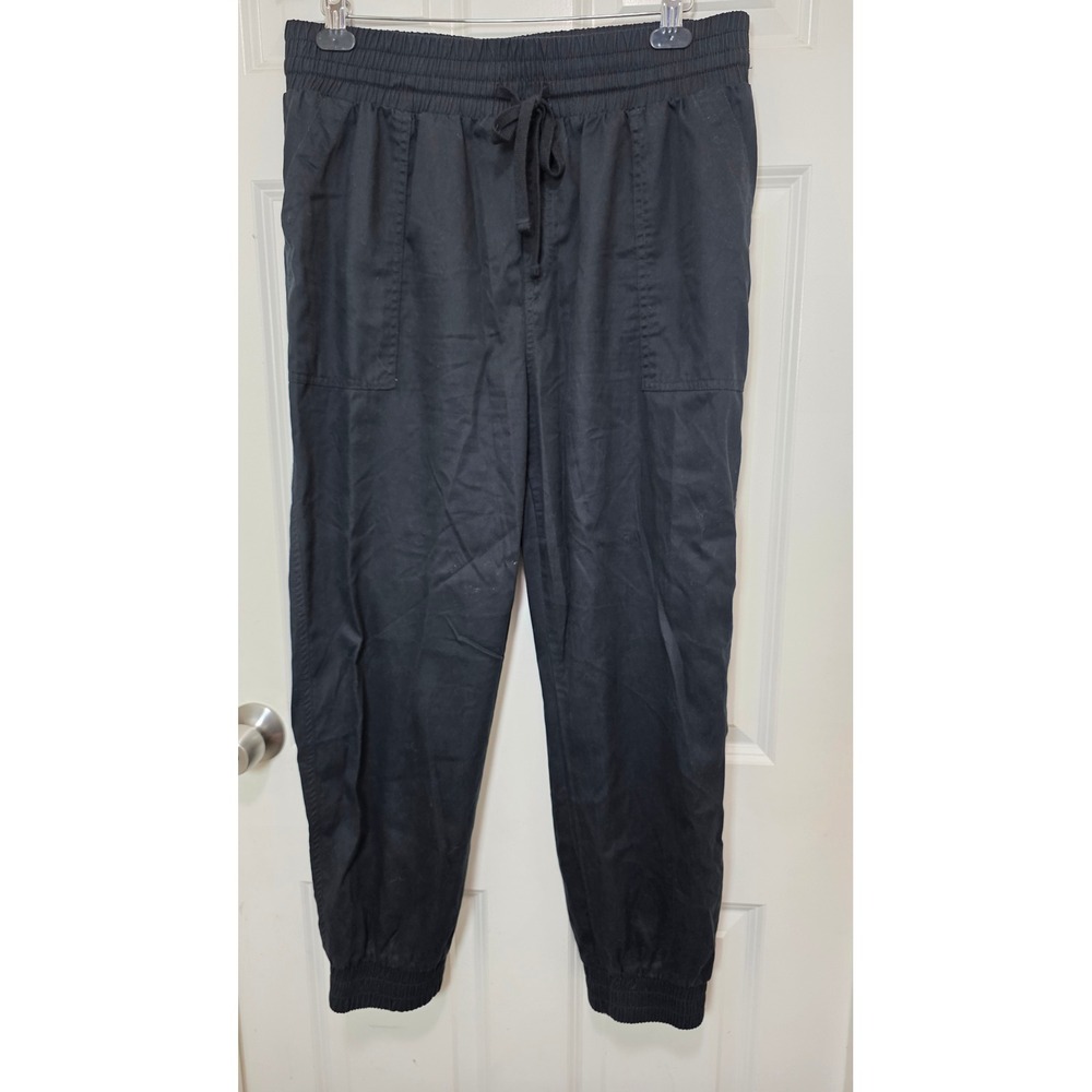 A New‎ Day Jogger Pants Womens Large Black Lyocell Cotton Drawstring Casual